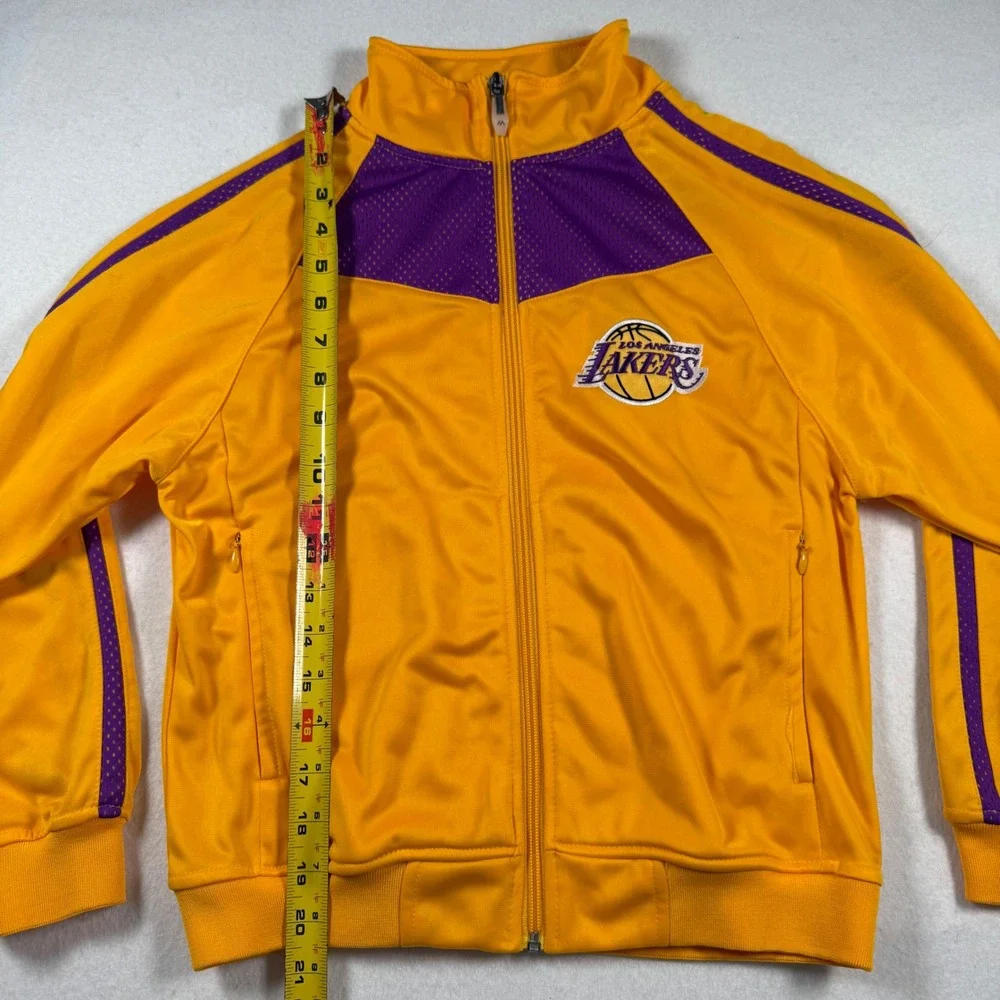 Majestic NBA Los Angeles Laker Track Jacket Gold Purple Youth Size M Full Zip